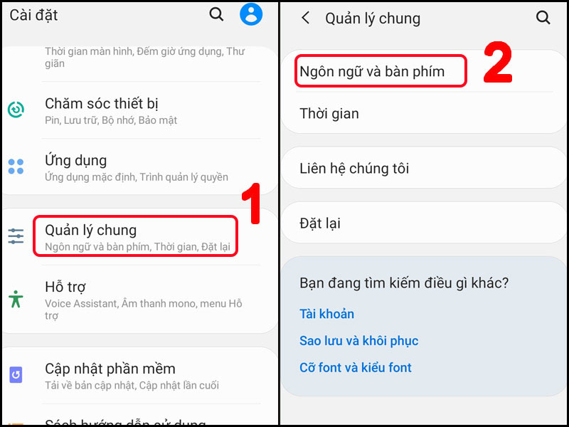 Chọn Ngôn ngữ và bàn phím